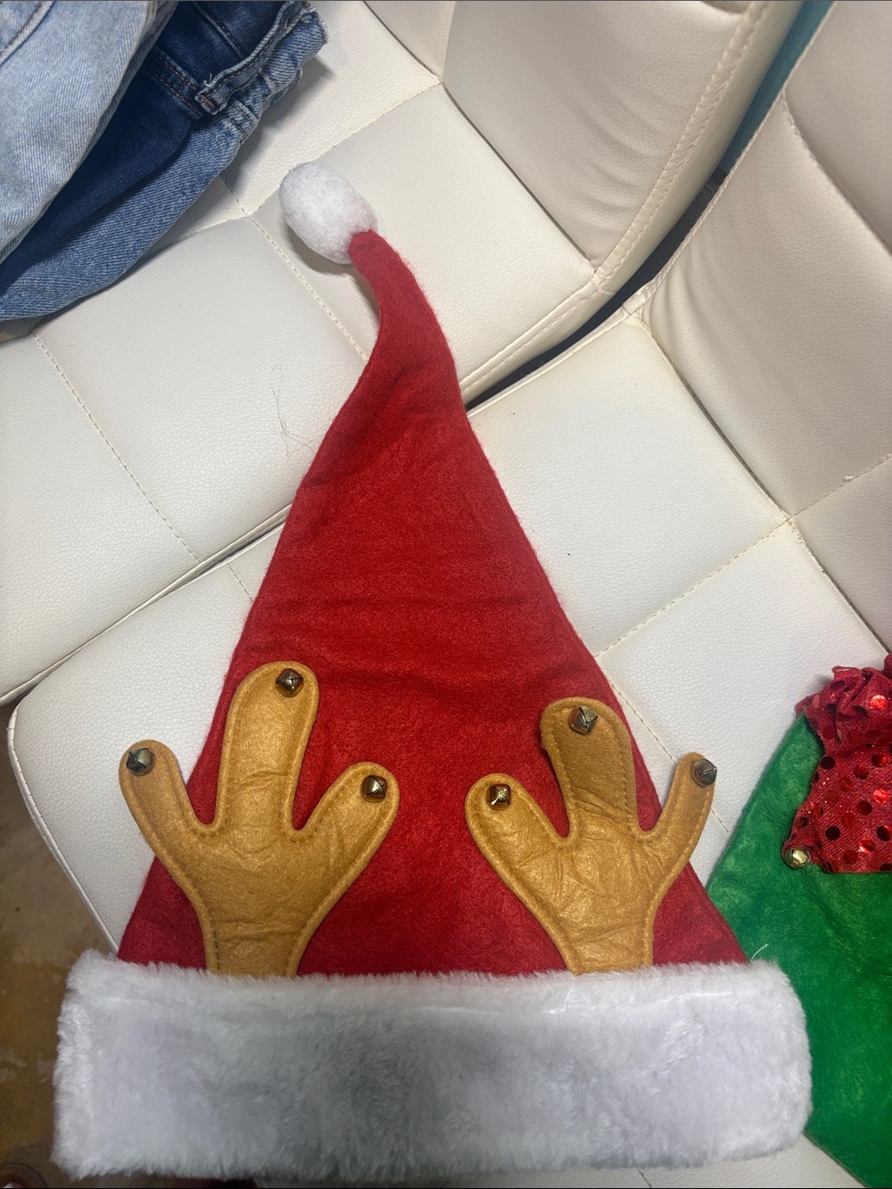 Red Santa Reindeer Antler Holiday Hat
